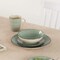 Quickway Imports 16 PC Spin Wash Dinnerware Dish Set for 4 - Mugs, Salad and Dinner Plates and Bowls Sets, Green QI004502.GN - alternate 2